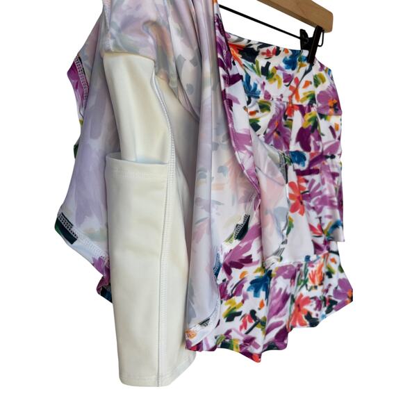 Dona Jo Athletic Skort w Floral Print and Ruffles for Golf, Netball size XL/3 - Picture 7 of 11